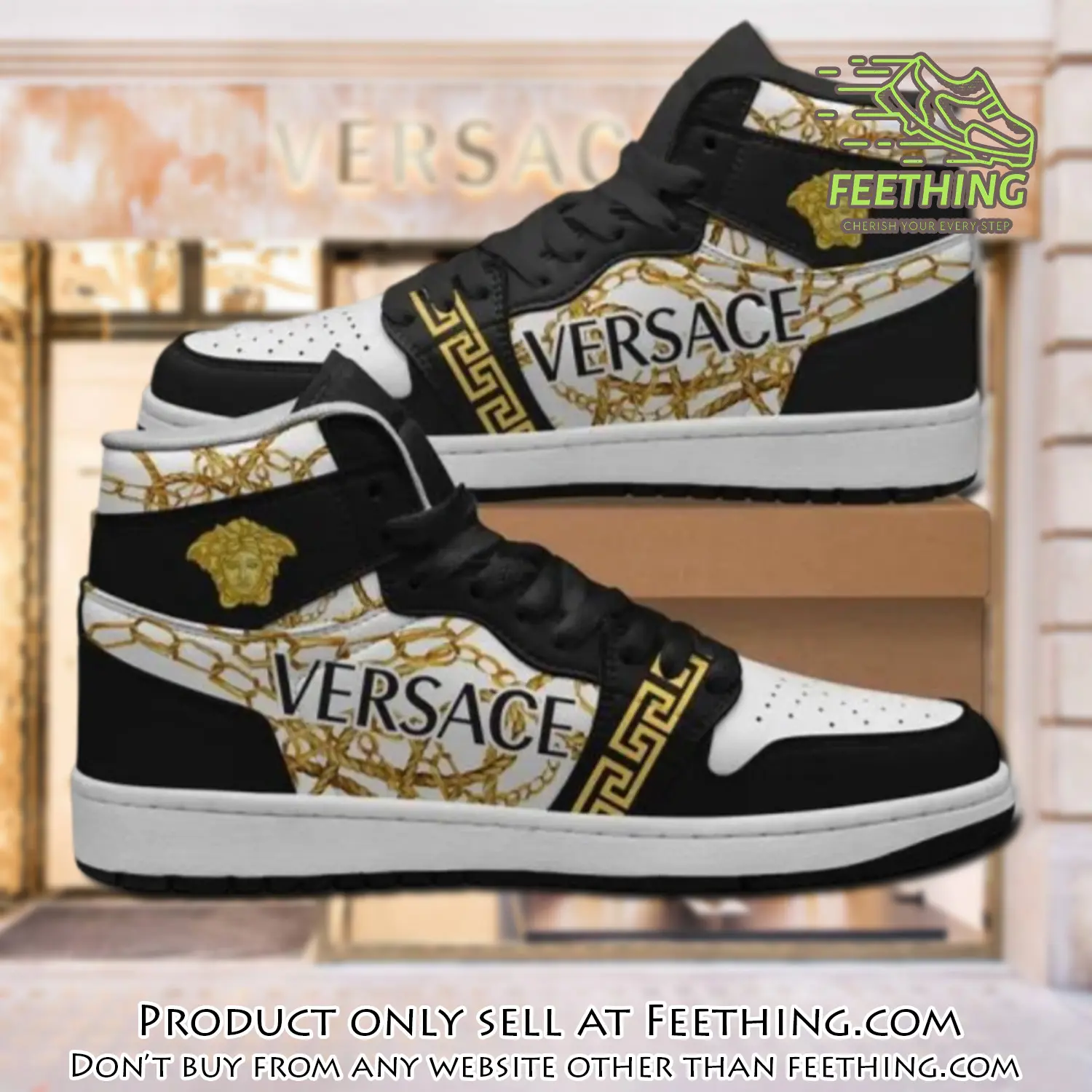 Black white gianni versace high air jordan sneakers shoes hot  gifts unisex ft2934903
